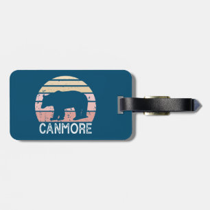 Canmore Alberta Retro Bear Luggage Tag