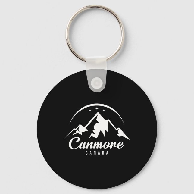 Canmore Canada Ski Resort Skiing Snowboarding  Keychain (Front)