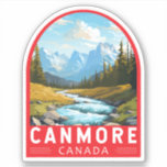 Canmore Canada Travel Art Vintage<br><div class="desc">Canmore retro vector travel design. Canmore is a town in Alberta’s Rocky Mountains,  west of Calgary. It’s known for craggy summits like the Three Sisters and Ha Ling Peak.</div>
