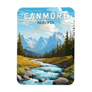 Canmore Canada Travel Art Vintage Magnet