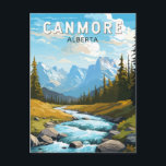 Canmore Canada Travel Art Vintage Postcard<br><div class="desc">Canmore retro vector travel design. Canmore is a town in Alberta’s Rocky Mountains,  west of Calgary. It’s known for craggy summits like the Three Sisters and Ha Ling Peak.</div>