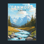 Canmore Canada Travel Art Vintage Postcard<br><div class="desc">Canmore retro vector travel design. Canmore is a town in Alberta’s Rocky Mountains,  west of Calgary. It’s known for craggy summits like the Three Sisters and Ha Ling Peak.</div>
