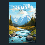Canmore Canada Travel Art Vintage Poster<br><div class="desc">Canmore retro vector travel design. Canmore is a town in Alberta’s Rocky Mountains,  west of Calgary. It’s known for craggy summits like the Three Sisters and Ha Ling Peak.</div>