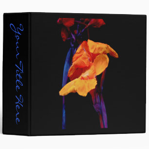 Canna Lilies on Black With Blue Binder