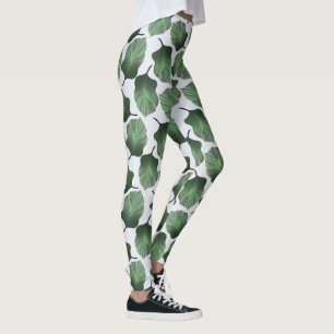 Canna Tropicanna Tropical Leaves, Green Leggings