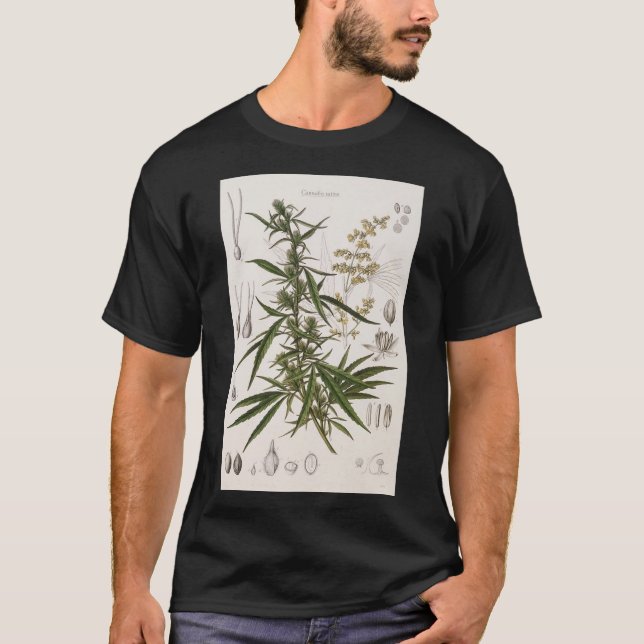 Cannabis Sativa - french botanical entry  Poster T-Shirt (Front)