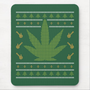 Cannabis Ugly Sweater Mouse Pad