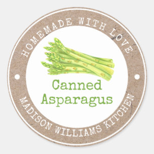 Canned Asparagus Label Homemade with Love
