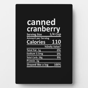 Canned Cranberry Nutrition Thanksgiving Food Facts Plaque