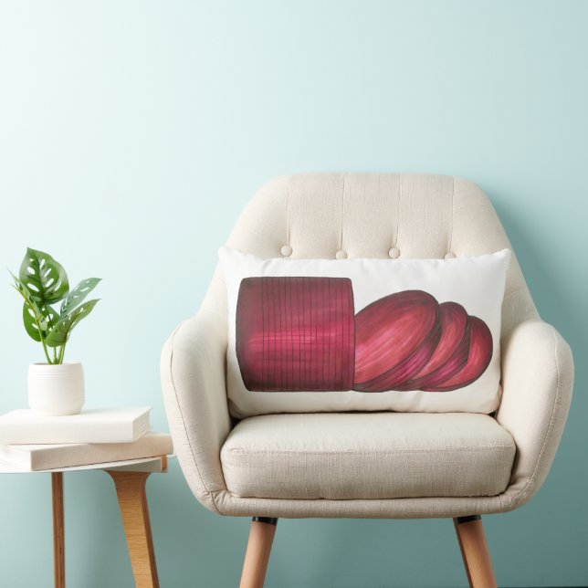 Canned Cranberry Sauce Thanksgiving Dinner Food Lumbar Pillow (Chair)