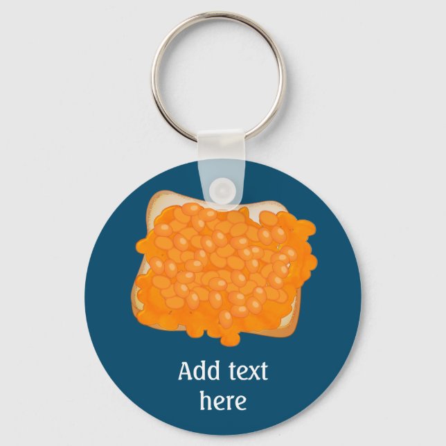 Canned Tomato Beans on Toast Slice - UK style Keychain (Front)