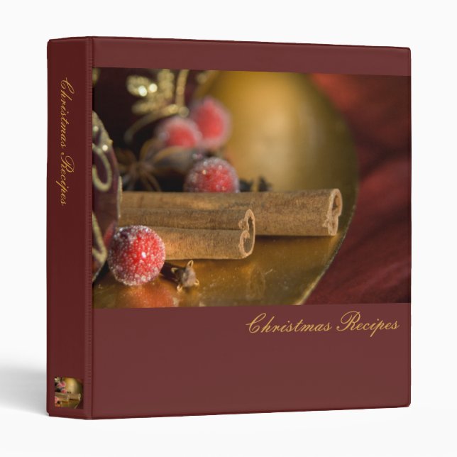 Cannelle · Classeur de recettes de Noël (Devant/Côté)