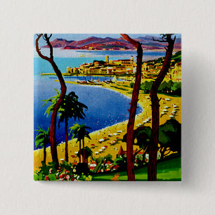 Cannes ~ Cote d'Azur 2 Inch Square Button