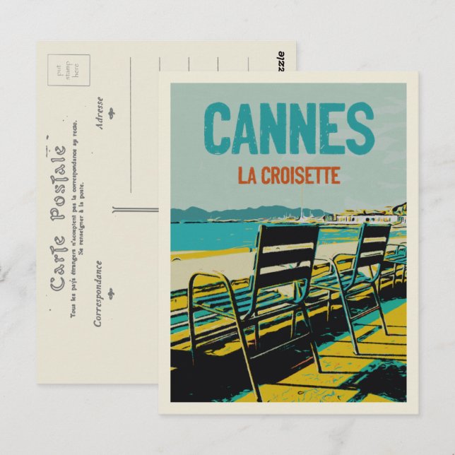 Cannes Cote d'Azur France, view of Croisette Postcard (Front/Back)