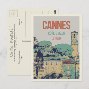 Cannes Cote d'Azur France, view of Suquet Postcard