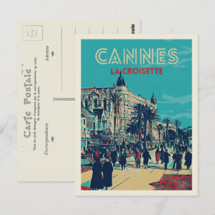 Cannes Cote d'Azur France, view retro of Croisette Postcard