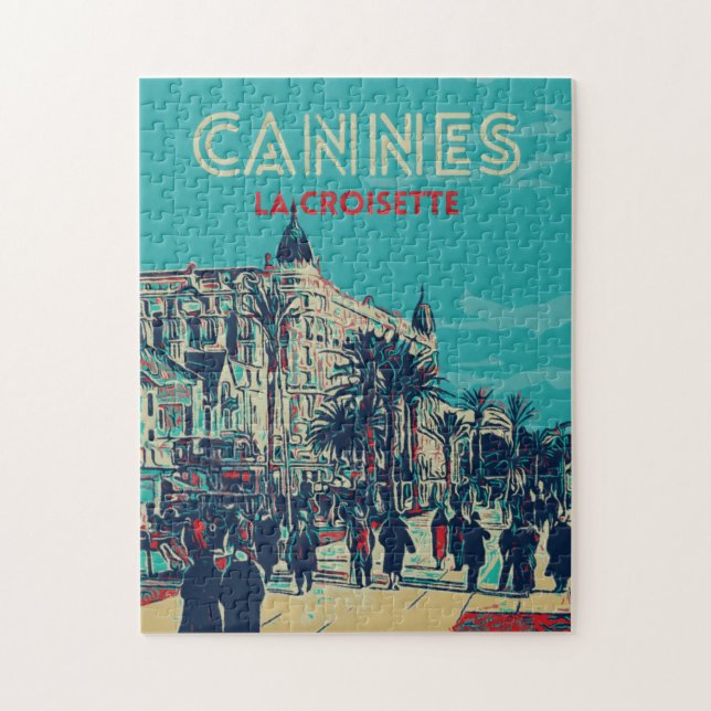 Cannes Côte d'Azur La Croisette Illust France Jigsaw Puzzle (Vertical)