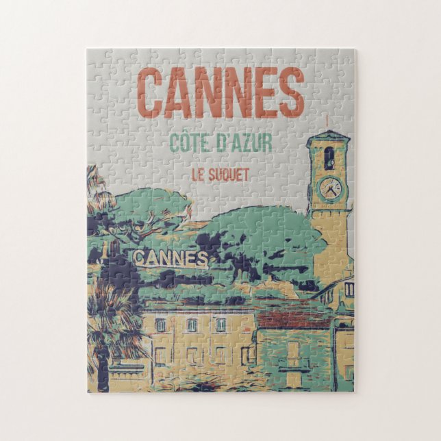 Cannes Côte d'Azur Le Suquet illustration France Jigsaw Puzzle (Vertical)