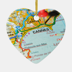 Cannes, France Ceramic Ornament