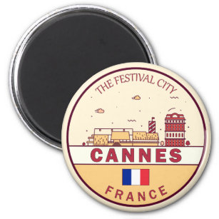 Cannes France City Skyline Emblem Magnet