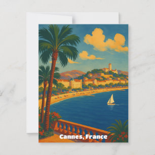 Cannes France French Riviera Vintage  Postcard