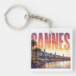 Cannes France Riviera Golden Coast Keychain