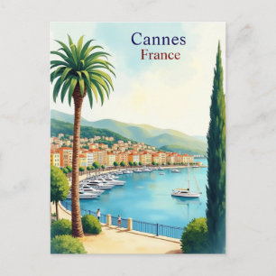 Cannes France Vintage Famous Travel Place Postcard