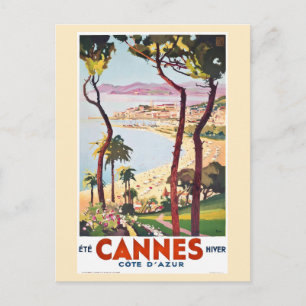 Cannes France Vintage French Riviera Travel Postcard