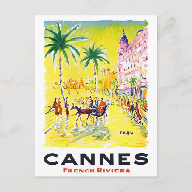 Cannes France vintage travel Postcard (Front)