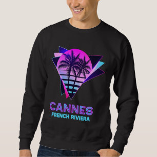Cannes French Riviera 80s Palm Tree Retro Vintage  Sweatshirt