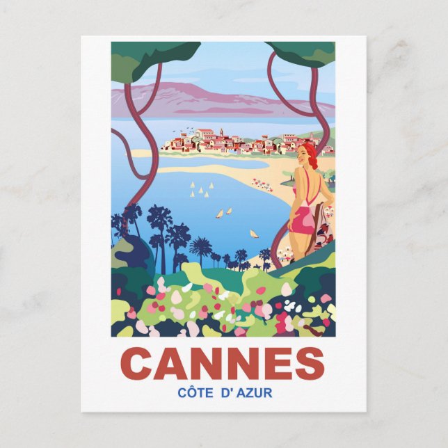 Cannes, View on French Riviera Postcard (Front)