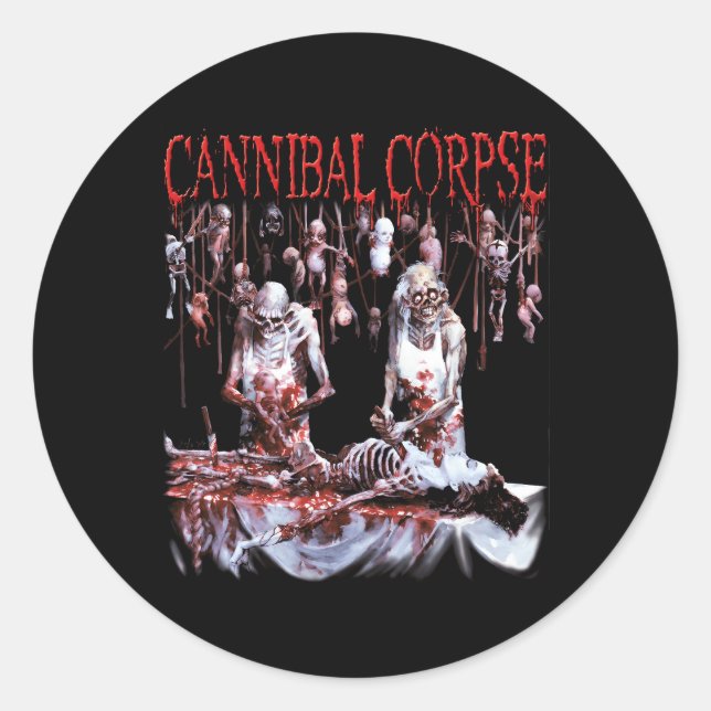 Cannibal Corpse- Official Merchandise Butchered At Classic Round Sticker (Front)