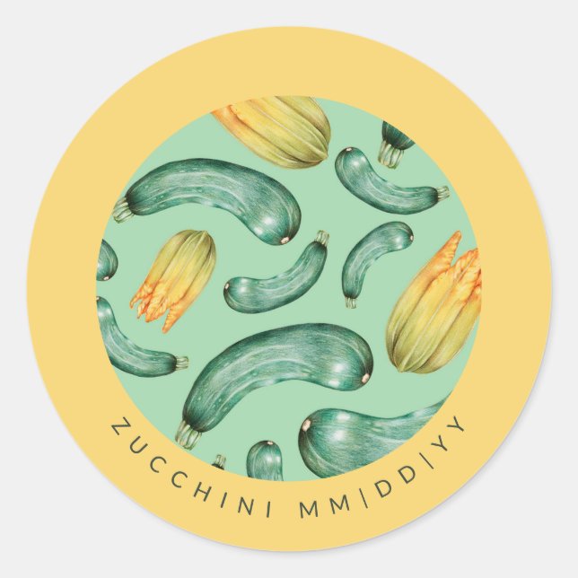 Canning | Date | Zucchini Classic Round Sticker (Front)