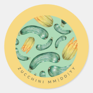 Canning Date Zucchini Classic Round Sticker