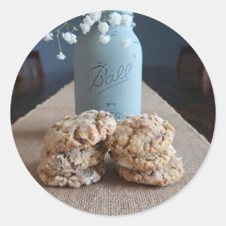 Canning Jar and Cookies Classic Round Sticker