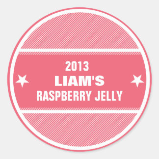 Canning jar labels red striped custom personalized