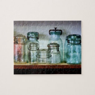 Canning Jars on Shelf Jigsaw Puzzle