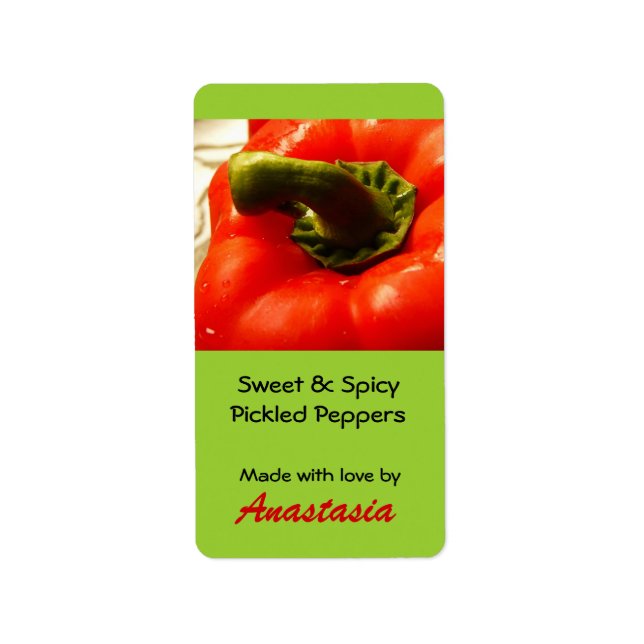 Canning Label Pickled Peppers from the Garden (Front)