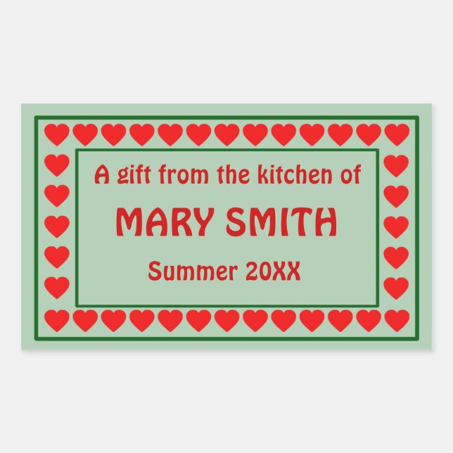 Canning, Preserves, Jarring Labels to Customize (Front)