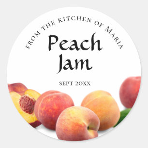 Canning Round Label Peach Jam