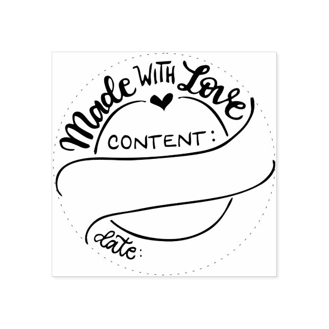 Canning stamp - Made with love - Rubber Stamp (Imprint)