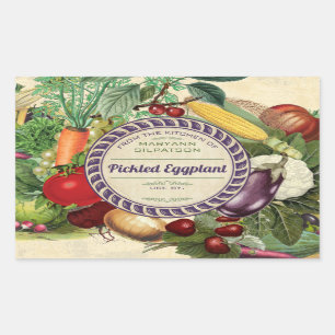 Canning vegetable personalized from the kitchen of sticker