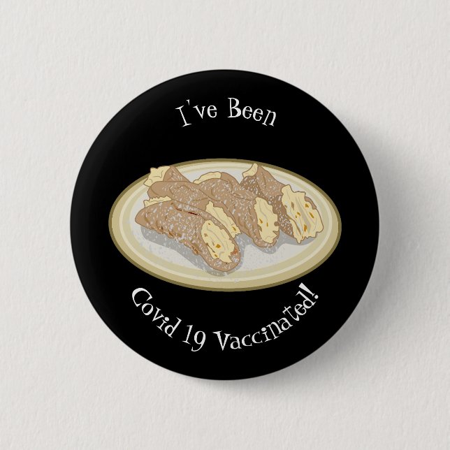 Cannoli cartoon illustration 2 inch round button (Front)