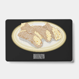 Cannoli cartoon illustration badge