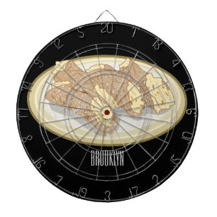 Cannoli cartoon illustration dartboard