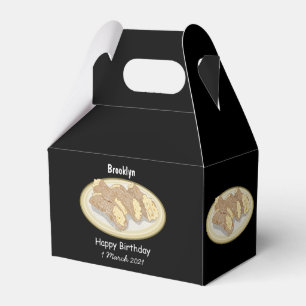 Cannoli cartoon illustration favor box