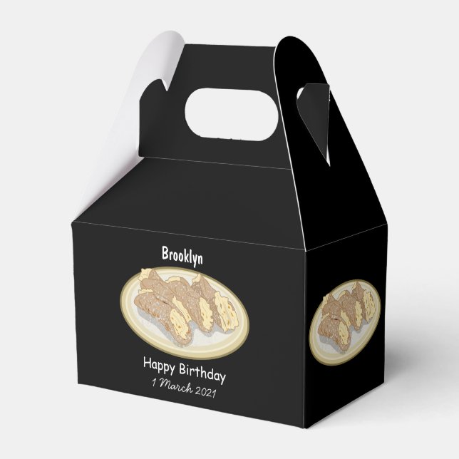 Cannoli cartoon illustration  favor box (Front Side)