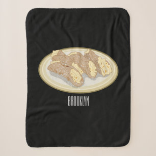 Cannoli cartoon illustration sherpa blanket