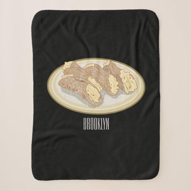 Cannoli cartoon illustration sherpa blanket (Front)
