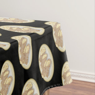 Cannoli cartoon illustration tablecloth